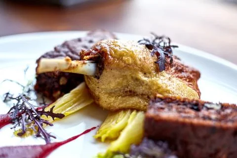 Duck Legs with Mashed Potato. Stock Photos