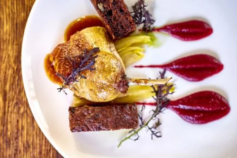 Duck Legs with Mashed Potato. Stock Photos