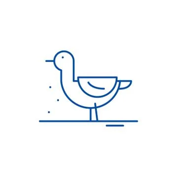 Duck line icon concept. Duck flat  vector symbol, sign, outline illustration. Stock Illustration
