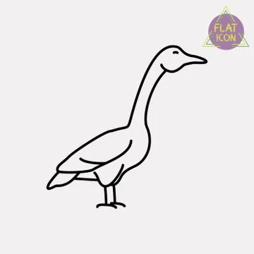Duck line icon Stock Illustration