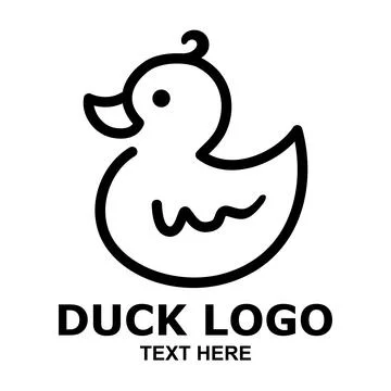 Duck Logo Vector Template. Luxury line art icon. vector duck illustration 스톡 일러스트