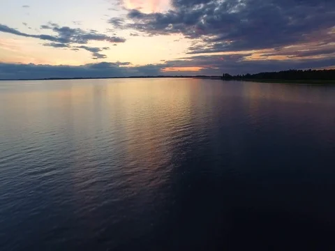 Duck love story at sunset. Stock Footage