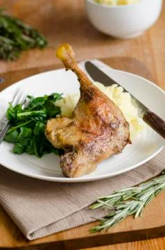 Duck with mashed potatoes Stock Photos