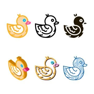 Duck multipack toy icon vector outline symbol Stock Illustration