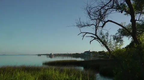 Duck, NC waterway view Stock Footage 36753492