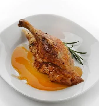 Duck with orange sauce Stock Photos