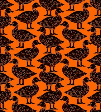 Duck pattern seamless. Drake background. Baby fabric texture 스톡 일러스트