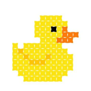 Duck pixel. baby duck patterns for stitches. Vector illustration of pixel art 스톡 일러스트