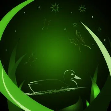 Duck in the pond Stock Illustration