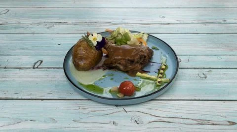 Duck pulp with potatoes Stock Photos