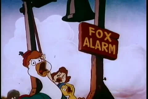 Duck ringing bell for fox alarm Stock Footage 11345523