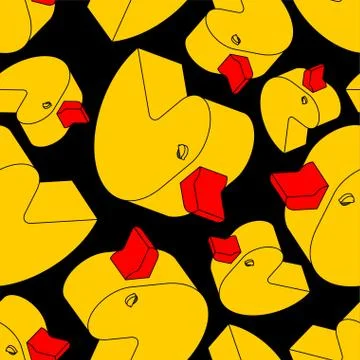 Duck rubber pattern seamless. isometric toy background. Children cloth textur Illustrazione stock