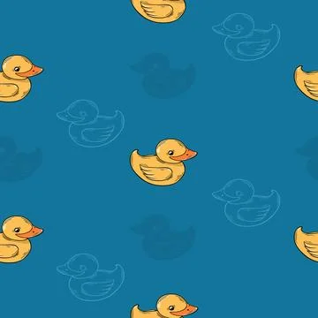 Duck seamless pattern Stock Illustration