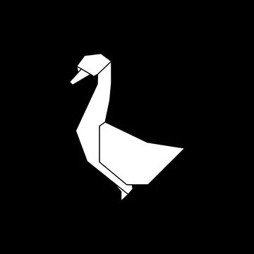 Duck Shape Inspired by Origami Form Illustrazione stock
