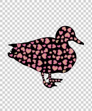 Duck Silhouette Profile Black Shape standing bird animal Stock-Illustration
