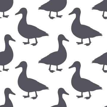 Duck silhouette seamless pattern. Duck meat. Background for food packaging or Stock Illustration
