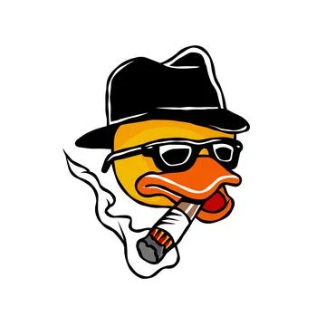 Duck smoking Stock Illustration