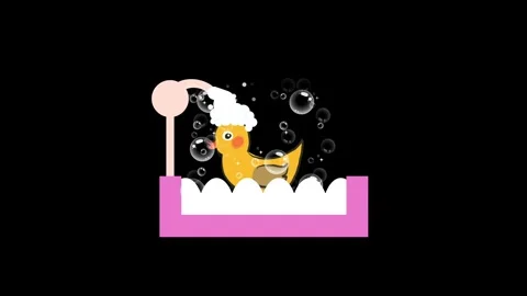 Duck splashes playfully while taking a bath Stock Footage 311364092