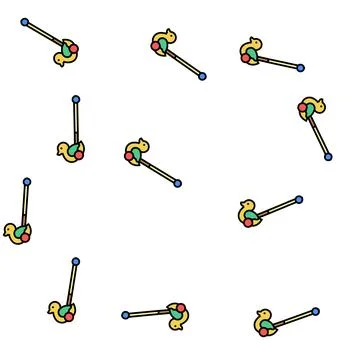 Duck stick push toy vector seamless pattern イラスト素材