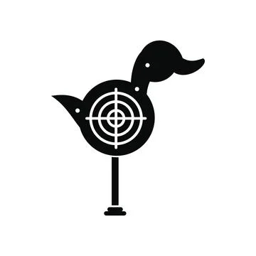 Duck target black simple icon Stock Illustration