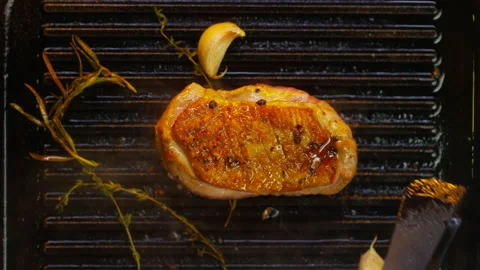 Duck Thigh Roasted Served with Wild Mushrooms Stock Footage 146135106