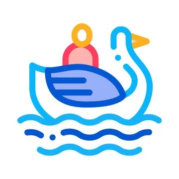 Duck watching in park icon vector outline illustration Ilustración de archivo