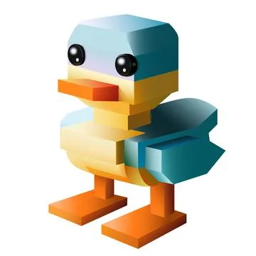 Duckling 3D block Vector Web Icon Stock-Illustration