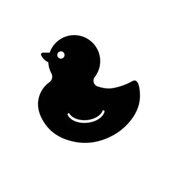 Duckling bath silhouette vector isolated Stock Illustration