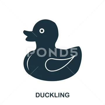 Duckling icon. Mobile apps, printing and more usage. Simple element sing Stock Illustration