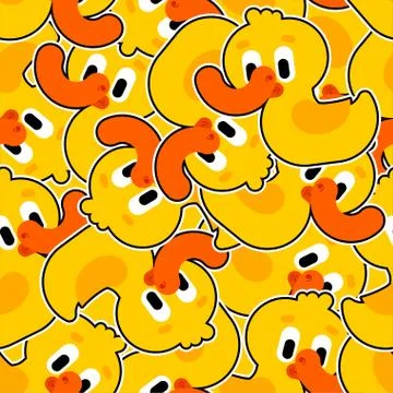Duckling pattern seamless. Duck background. Water bird vector ornament. Baby  Stock Illustration