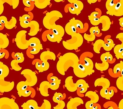 Duckling pattern seamless. Duck background. Water bird vector ornament. Baby  Stock Illustration