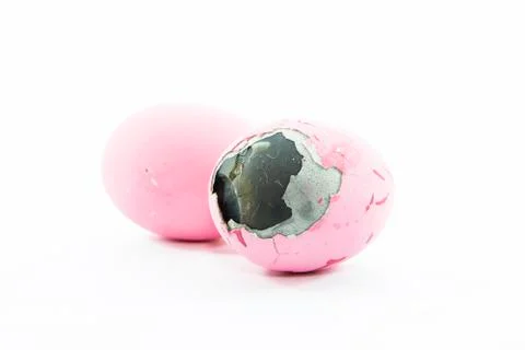 Duck's egg preserved skin  layer with raw material Stock Photos