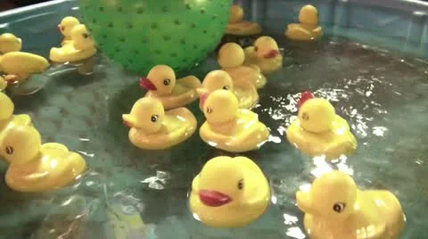 Ducks Floating Game at Fair Video stock 12577739
