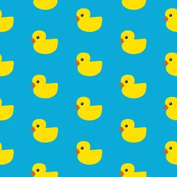 Ducks pattern on blue background Illustrazione stock