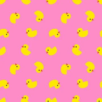 Ducks pattern on pink background Illustrazione stock