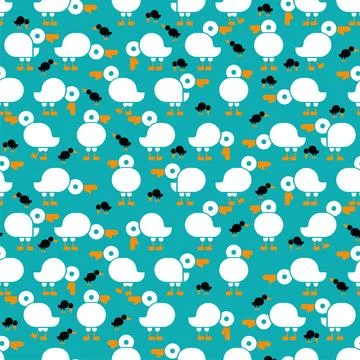 Ducks set pattern seamless. Duck background. Farm birds texture. Baby fabri.. Stock Illustration
