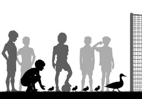 Ducks stop play Stock Illustration