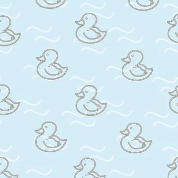 Ducks on the waves Stock Illustration