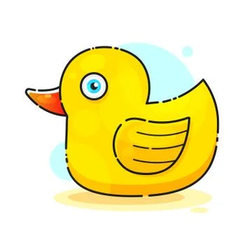 Ducky Bath Toy Flat Vector Color Icon For Apps Stock Illustration