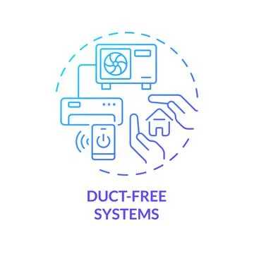 Duct free system blue gradient concept icon Stock Illustration