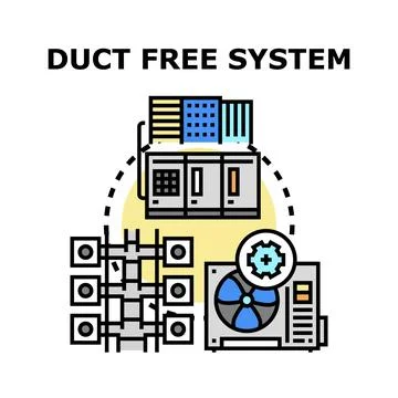 Duct free system for climate control installation Stock Illustration