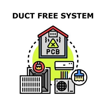 Duct free system improving home air quality Stock Illustration