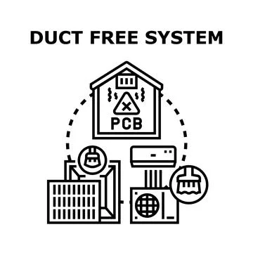 Duct free system improving home air quality Stock Illustration