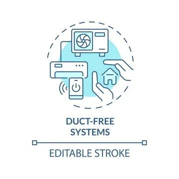 Duct free system soft blue concept icon Stock Illustration