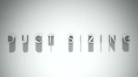 Duct Sizing 3D title animation with shadows on a white background Vídeos de archivo 296591179
