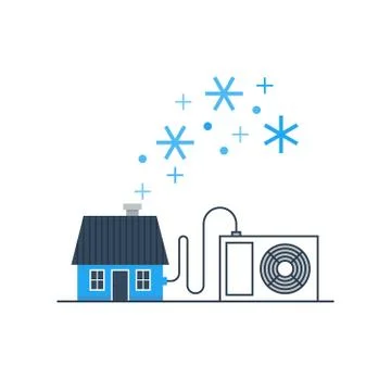 Ductless air conditioning concept Ilustração Stock