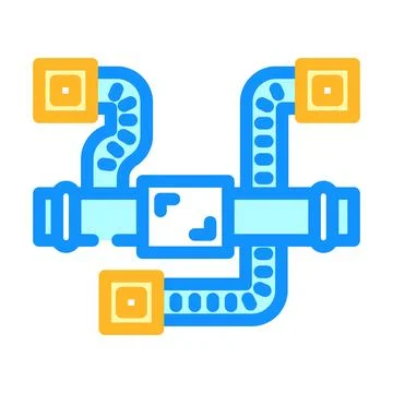 Ductwork ventilation color icon vector illustration 库存插图