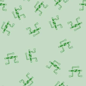 Ductwork ventilation glyph vector seamless pattern Stock Illustration