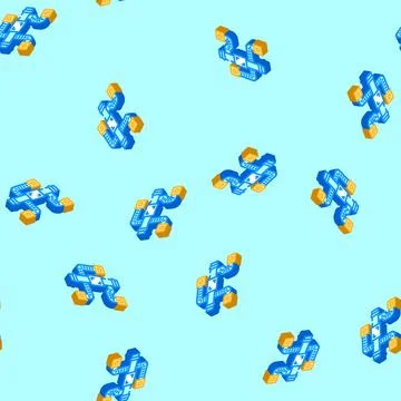 Ductwork ventilation isometric icon seamless pattern Stock Illustration