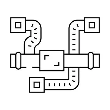 Ductwork ventilation line icon vector illustration Illustrazione stock